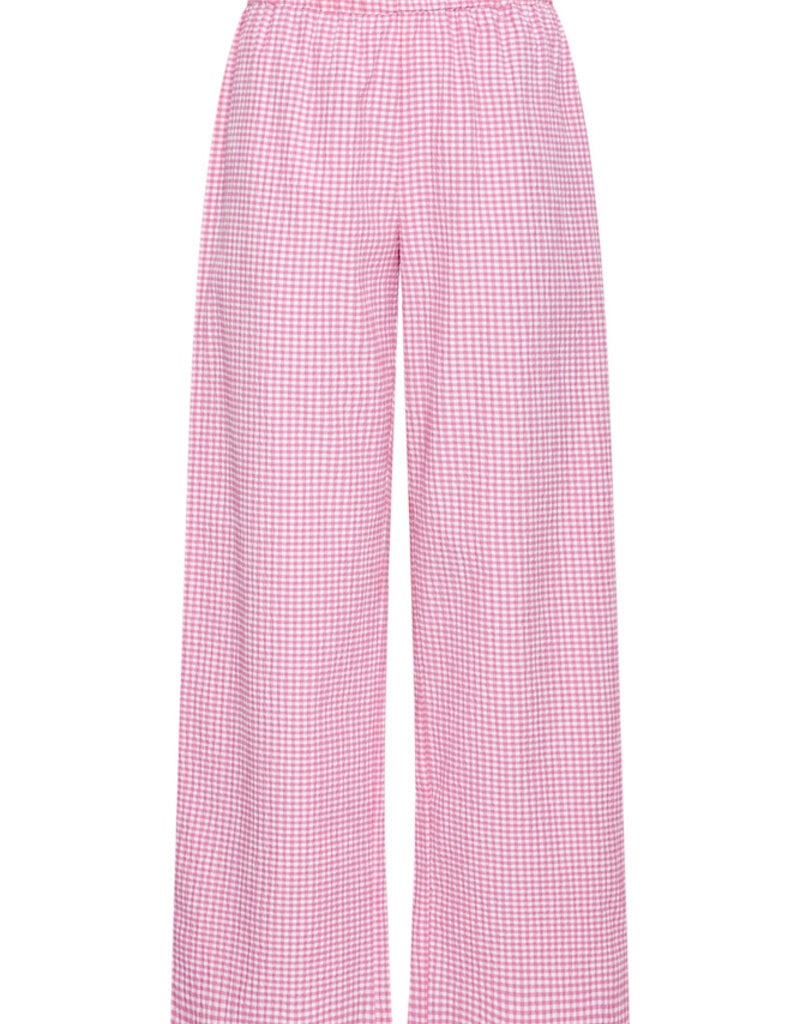 ICHI Jilma Gingham Pant in Azalea Pink