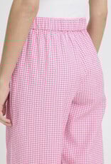 ICHI Jilma Gingham Pant in Azalea Pink