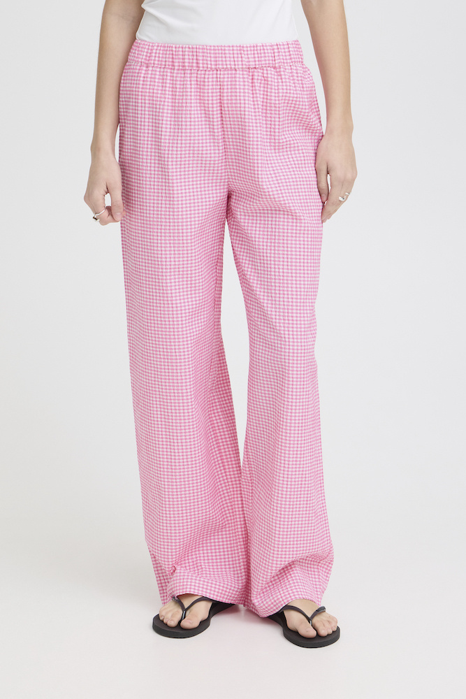 Jilma Gingham Pant in Azalea Pink - Adorn Boutique
