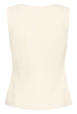 ICHI Kate Textured Waistcoat in Almond Milk