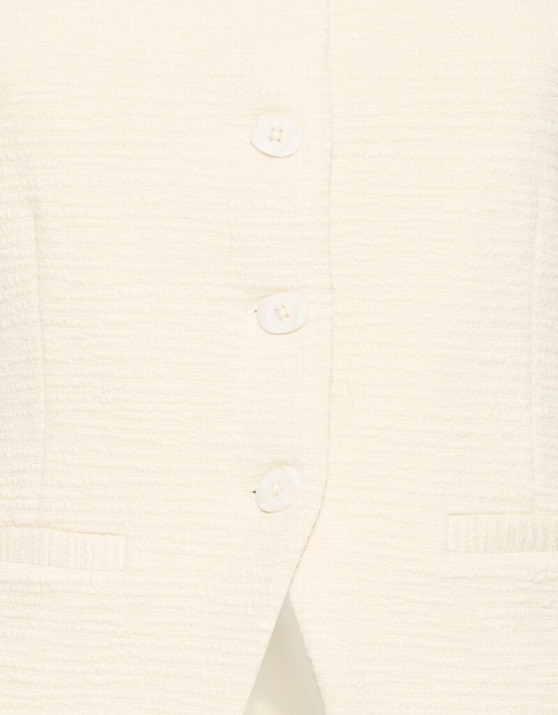 ICHI Kate Textured Waistcoat in Almond Milk