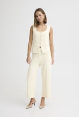 ICHI Kate Textured Waistcoat in Almond Milk