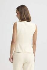 ICHI Kate Textured Waistcoat in Almond Milk