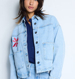 ICHI Bauve Embroidered Denim Jacket
