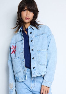 ICHI Bauve Embroidered Denim Jacket