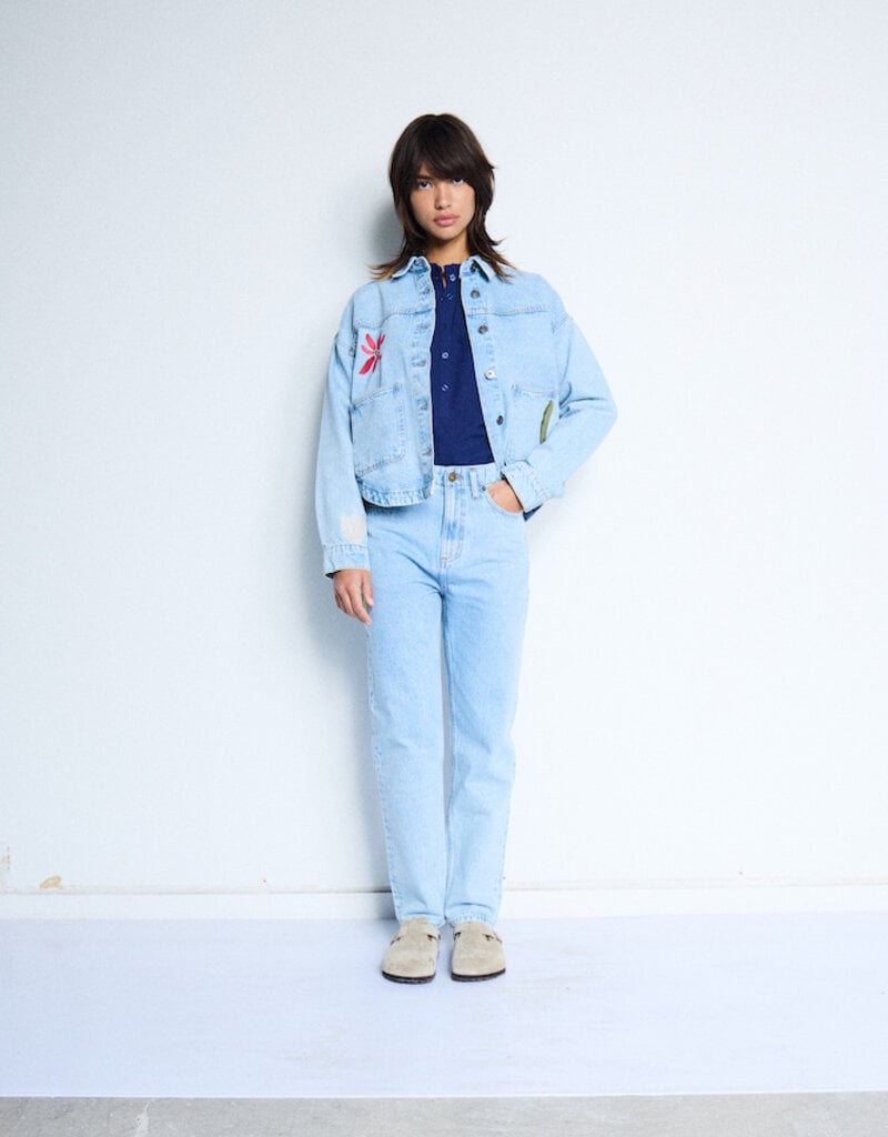 ICHI Bauve Embroidered Denim Jacket