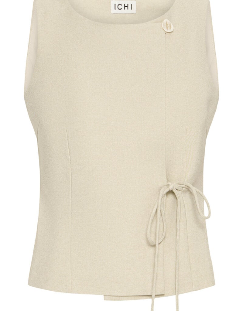 ICHI Givana Tie Waistcoat in Eucalyptus