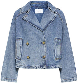 B.Young Citan Short Denim Trench Coat