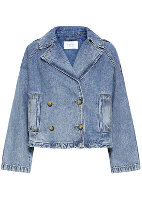 B.Young Citan Short Denim Trench Coat