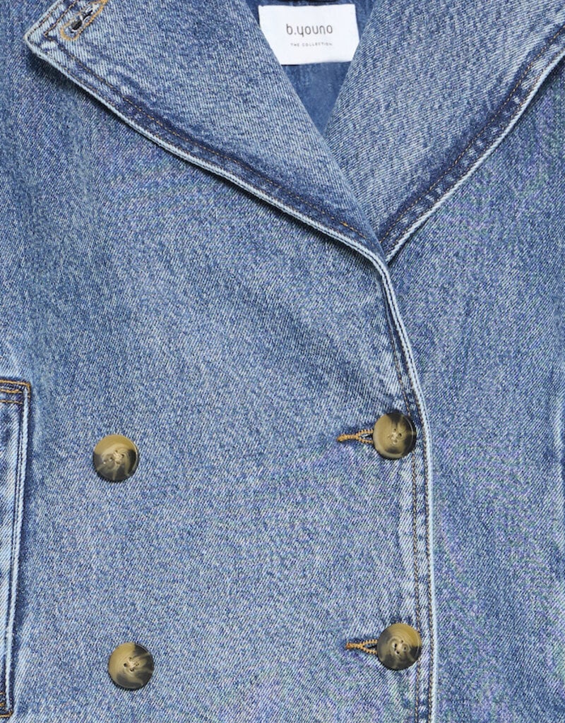 B.Young Citan Short Denim Trench Coat
