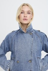 B.Young Citan Short Denim Trench Coat