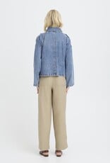 B.Young Citan Short Denim Trench Coat