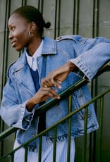 B.Young Citan Short Denim Trench Coat