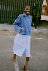 B.Young Citan Short Denim Trench Coat