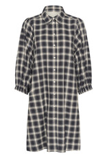 Part Two Eleina Cotton Dress in Dark Navy Check