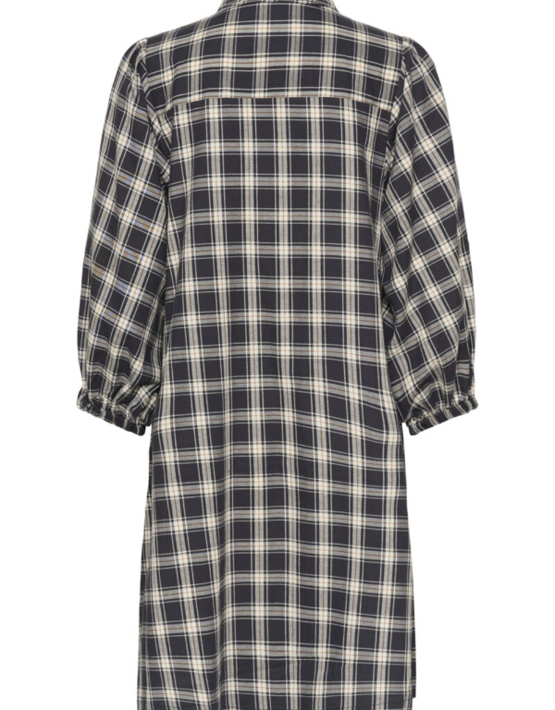 Part Two Eleina Cotton Dress in Dark Navy Check