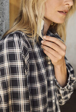 Part Two Eleina Cotton Dress in Dark Navy Check