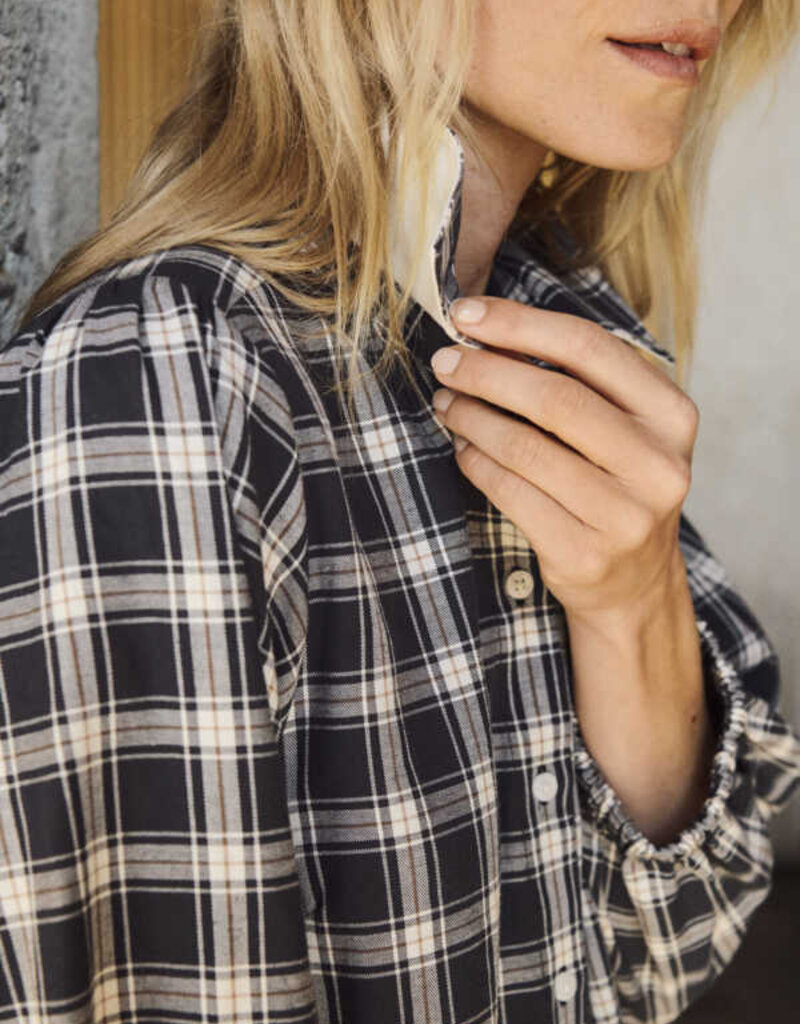 Part Two Eleina Cotton Dress in Dark Navy Check