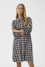 Part Two Eleina Cotton Dress in Dark Navy Check