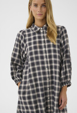 Part Two Eleina Cotton Dress in Dark Navy Check