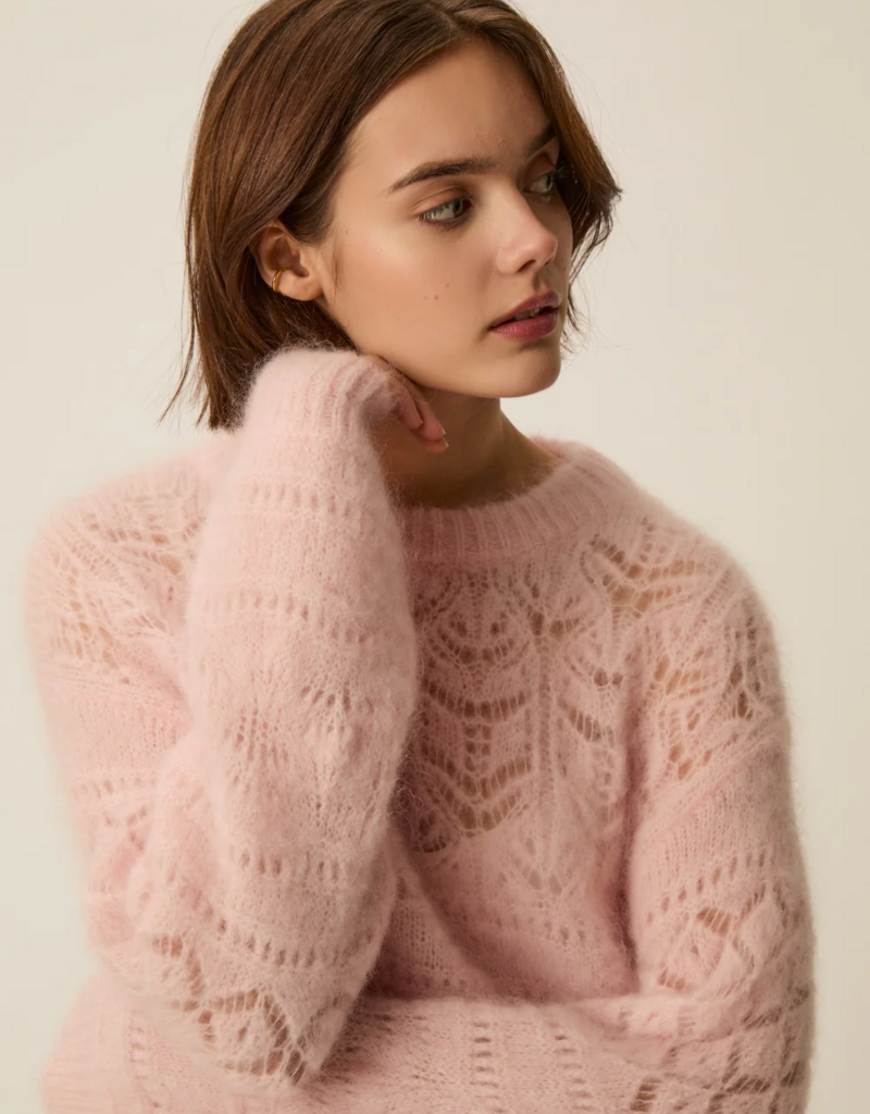 Des Petits Hauts Aliette Mohair Open Knit Sweater