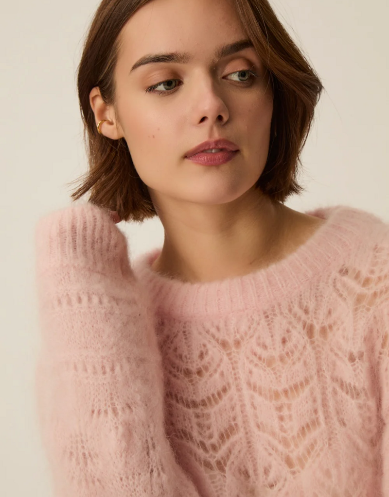 Des Petits Hauts Aliette Mohair Open Knit Sweater
