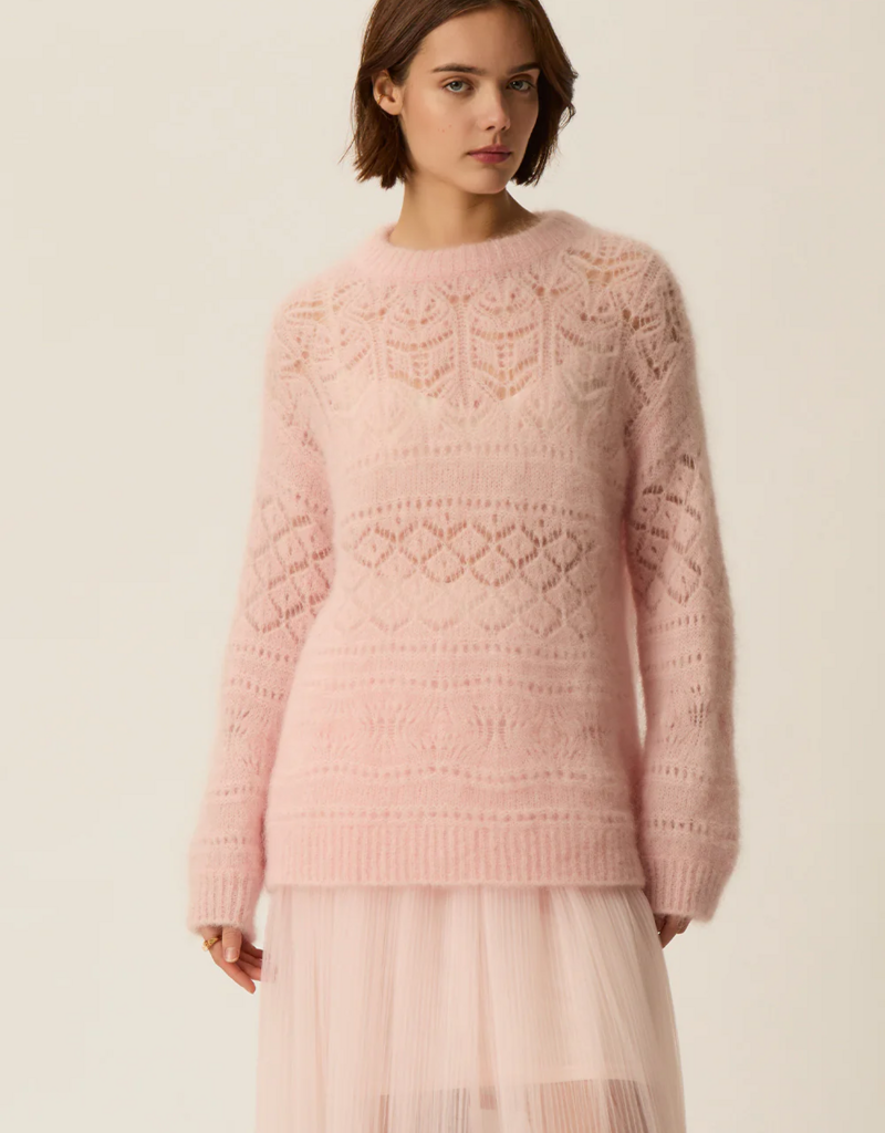 Des Petits Hauts Valerina Pleated Mesh Skirt in Bubblegum Pink