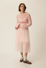 Des Petits Hauts Valerina Pleated Mesh Skirt in Bubblegum Pink