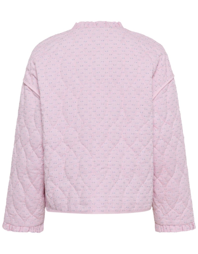 Cream Lummi 100% Cotton Quilted Jacket in Dobby Rose