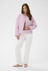 Cream Lummi 100% Cotton Quilted Jacket in Dobby Rose