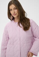 Cream Lummi 100% Cotton Quilted Jacket in Dobby Rose