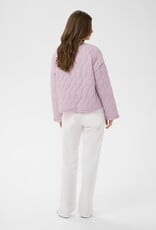 Cream Lummi 100% Cotton Quilted Jacket in Dobby Rose