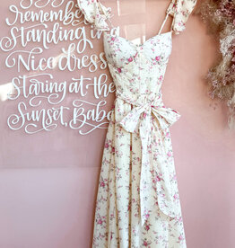 Dress Forum Everlasting Bustier Flutter Dress in Chateau Rose