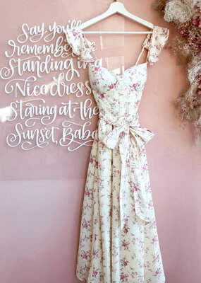 Dress Forum Everlasting Bustier Flutter Dress in Chateau Rose