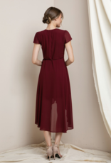 Soieblu Molly Midi Wrap Dress in Burgundy