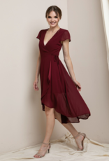 Soieblu Molly Midi Wrap Dress in Burgundy