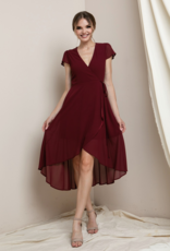 Soieblu Molly Midi Wrap Dress in Burgundy