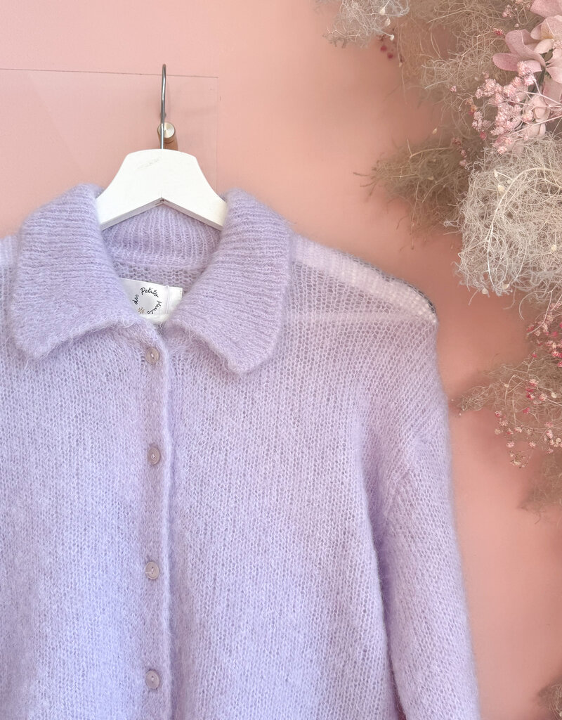 Des Petits Hauts Alpolo Collar Cardigan in Lavender