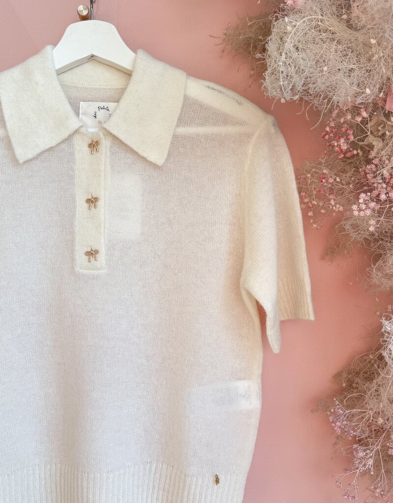 Des Petits Hauts Cowboy Knit Polo in Cream