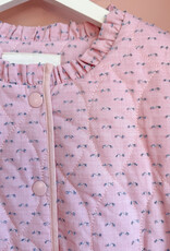 Cream Lummi 100% Cotton Quilted Jacket in Dobby Rose