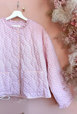 Cream Lummi 100% Cotton Quilted Jacket in Dobby Rose
