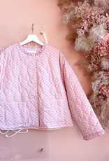 Cream Lummi 100% Cotton Quilted Jacket in Dobby Rose