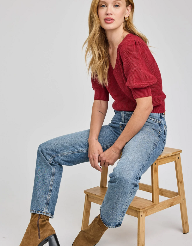 Gentle Fawn Phoebe Knit Pullover in Garnet Red