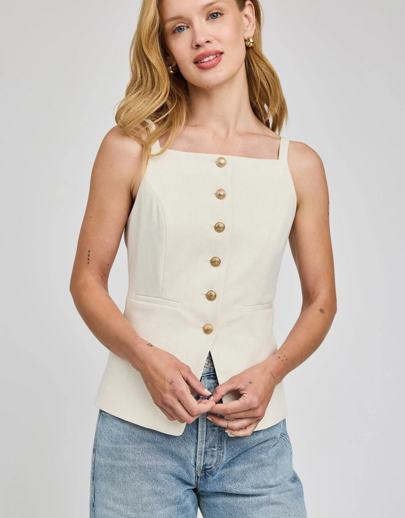 Gentle Fawn Harper Vest in Heather Cream