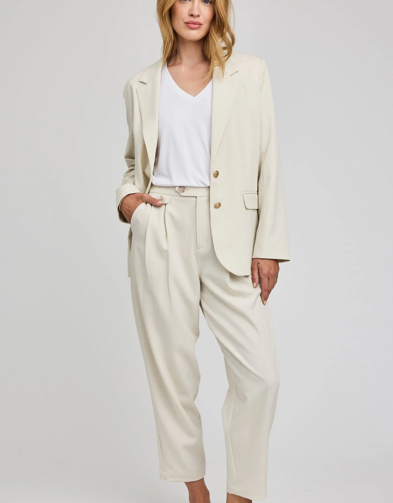 Gentle Fawn Francesca Pleated Pant in Heather Cream