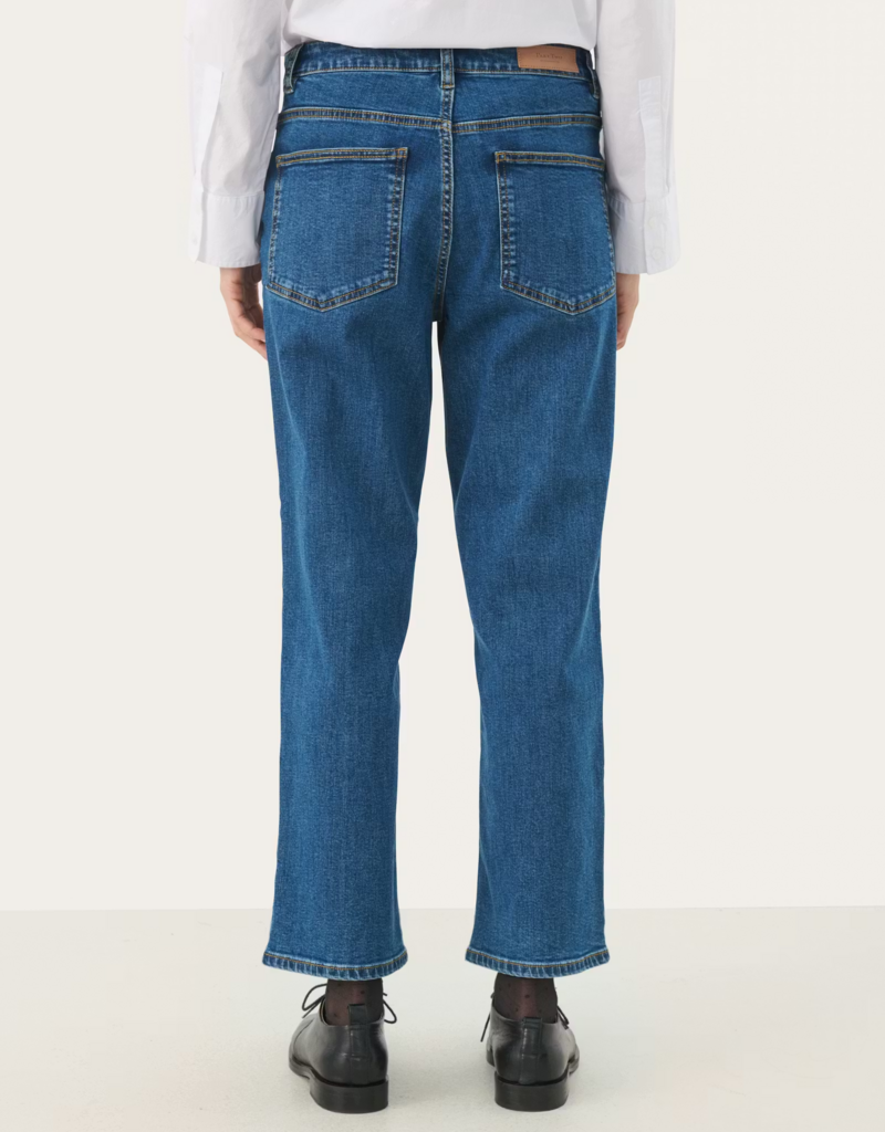 Part Two Judy High Rise Ankle Length Jeans in Medium Dark Blue
