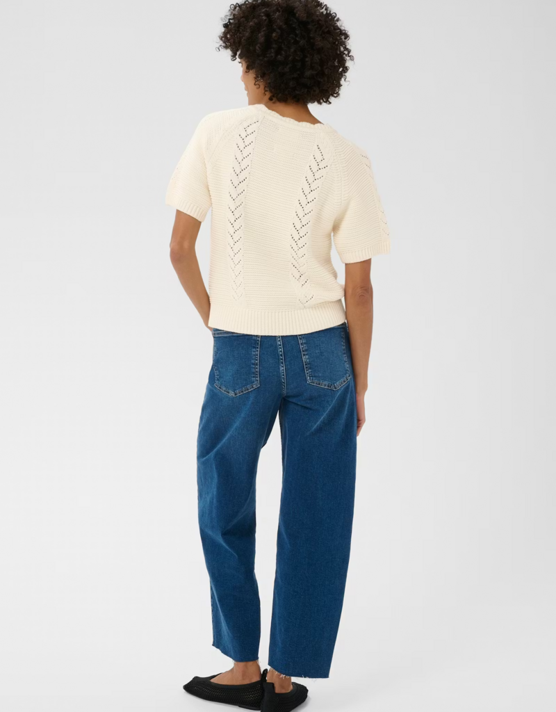 Part Two Anisette Cotton Knit Top in Whisper White