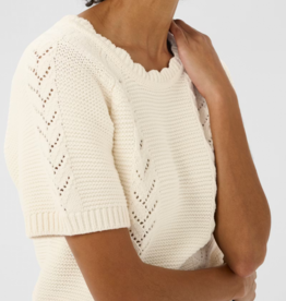 Part Two Anisette Scalloped Cotton Knit Top *XS & XXL Left*