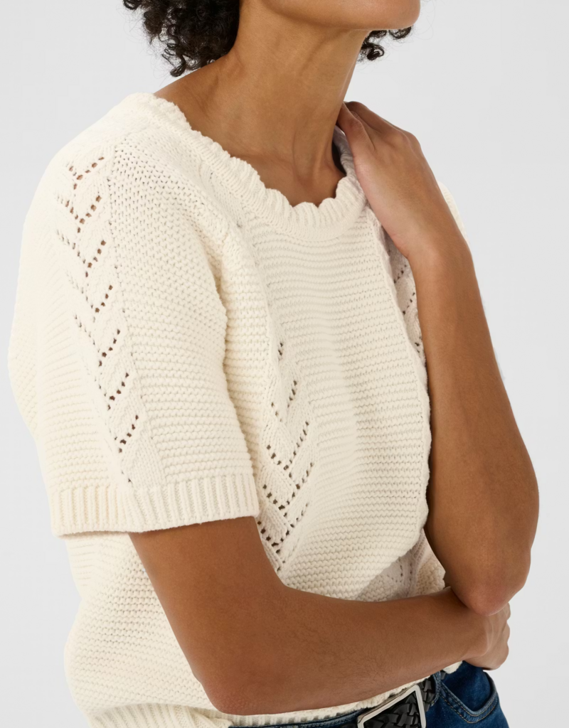 Part Two Anisette Cotton Knit Top in Whisper White