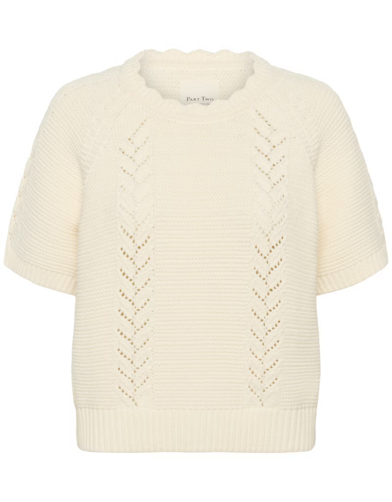 Part Two Anisette Cotton Knit Top in Whisper White